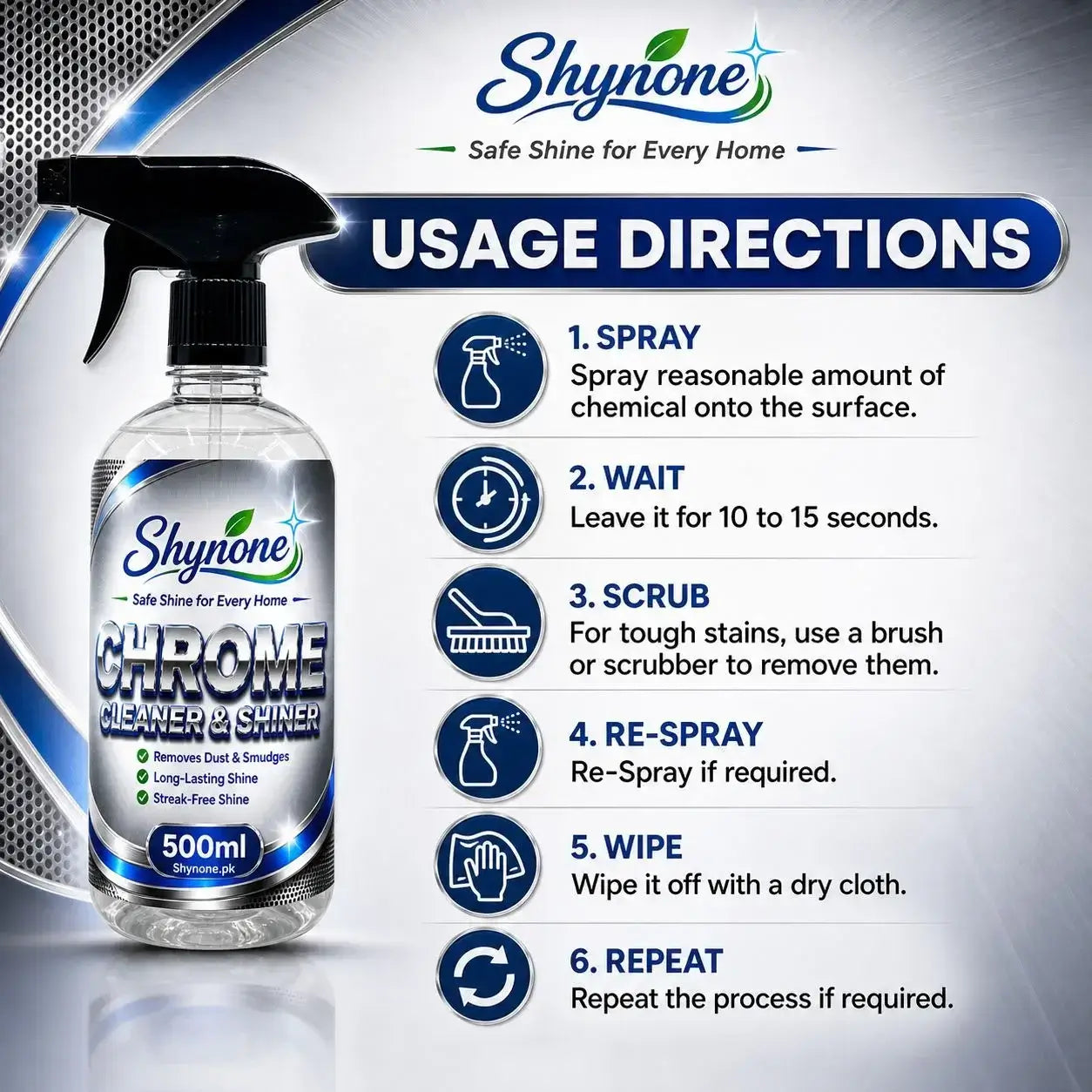 Chrome Cleaner & Shiner | 500ml | Bundle Pack